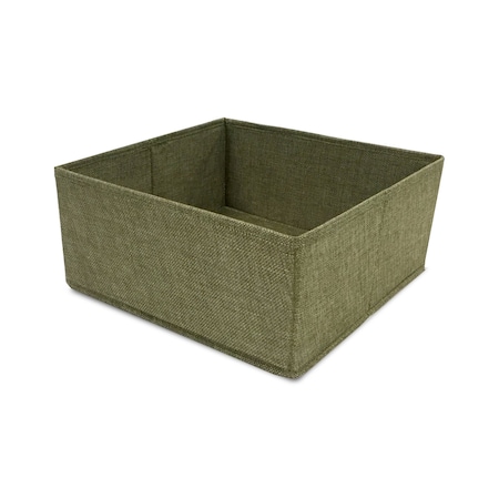John Louis Home Half Cube Fabric Storage Bin, Tweed, Green, 11 in W BIN-HC-T03